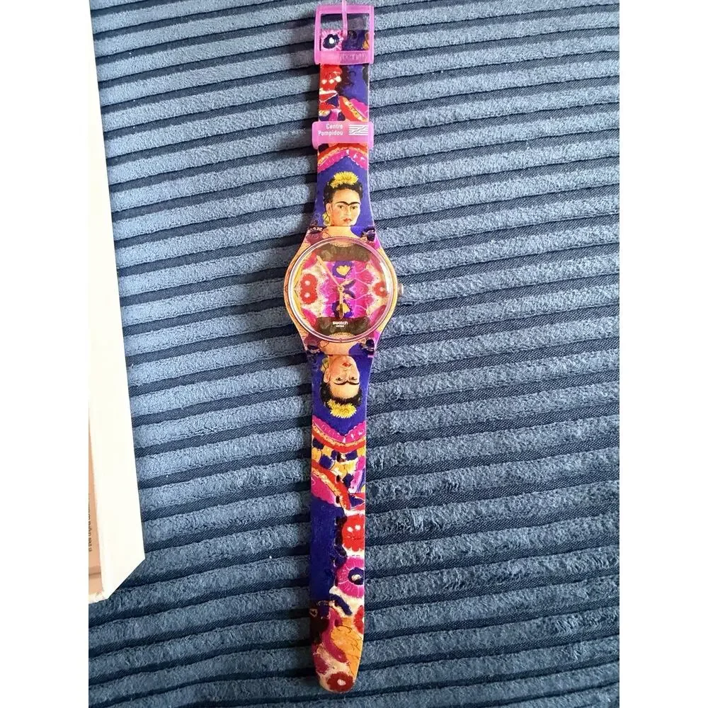 RARE RETIRED Swatch X Centre Pompidou The Frame By Frida Kahlo Watch